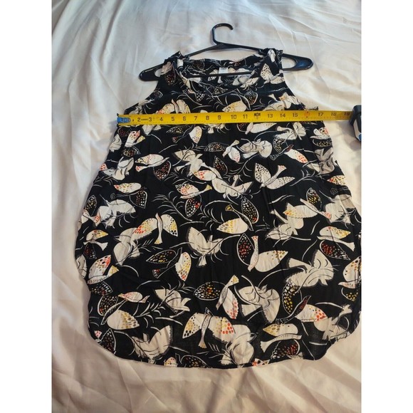 Old Navy Top Size M Black Multicolor Sleeveless Dove Theme - Picture 5 of 8